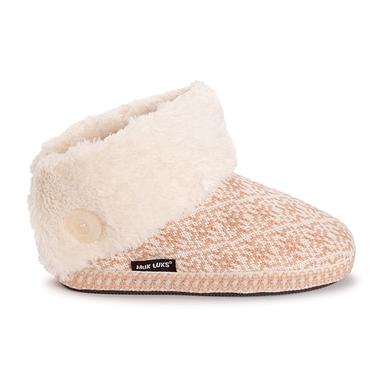 Muk Luks Womens Memory Foam Slip Resistant Bootie Slippers