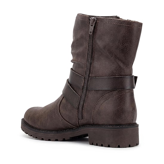 Pop Womens Liotta Flat Heel Motorcycle Boots