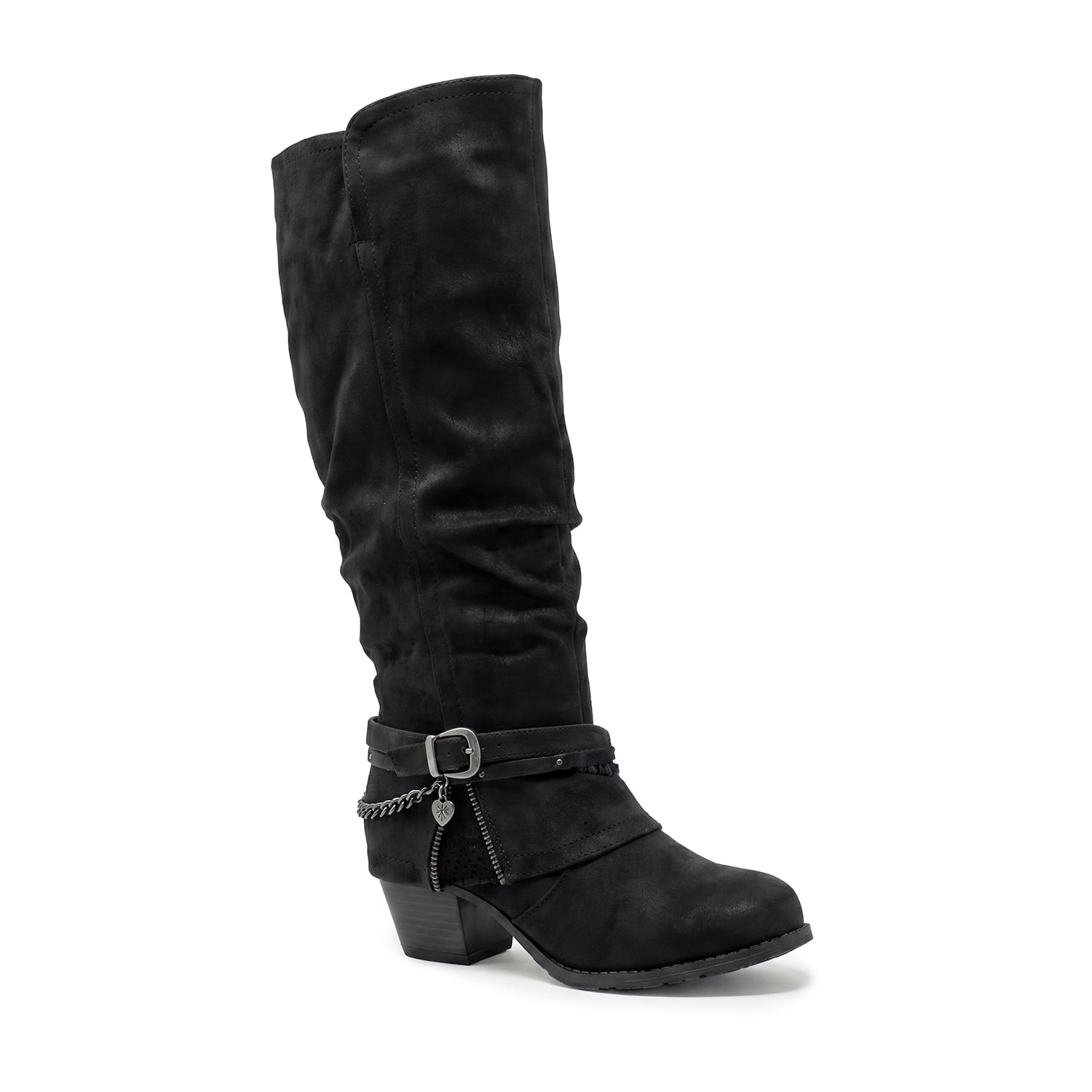 Pop Womens Devante Block Heel Slouch Boots