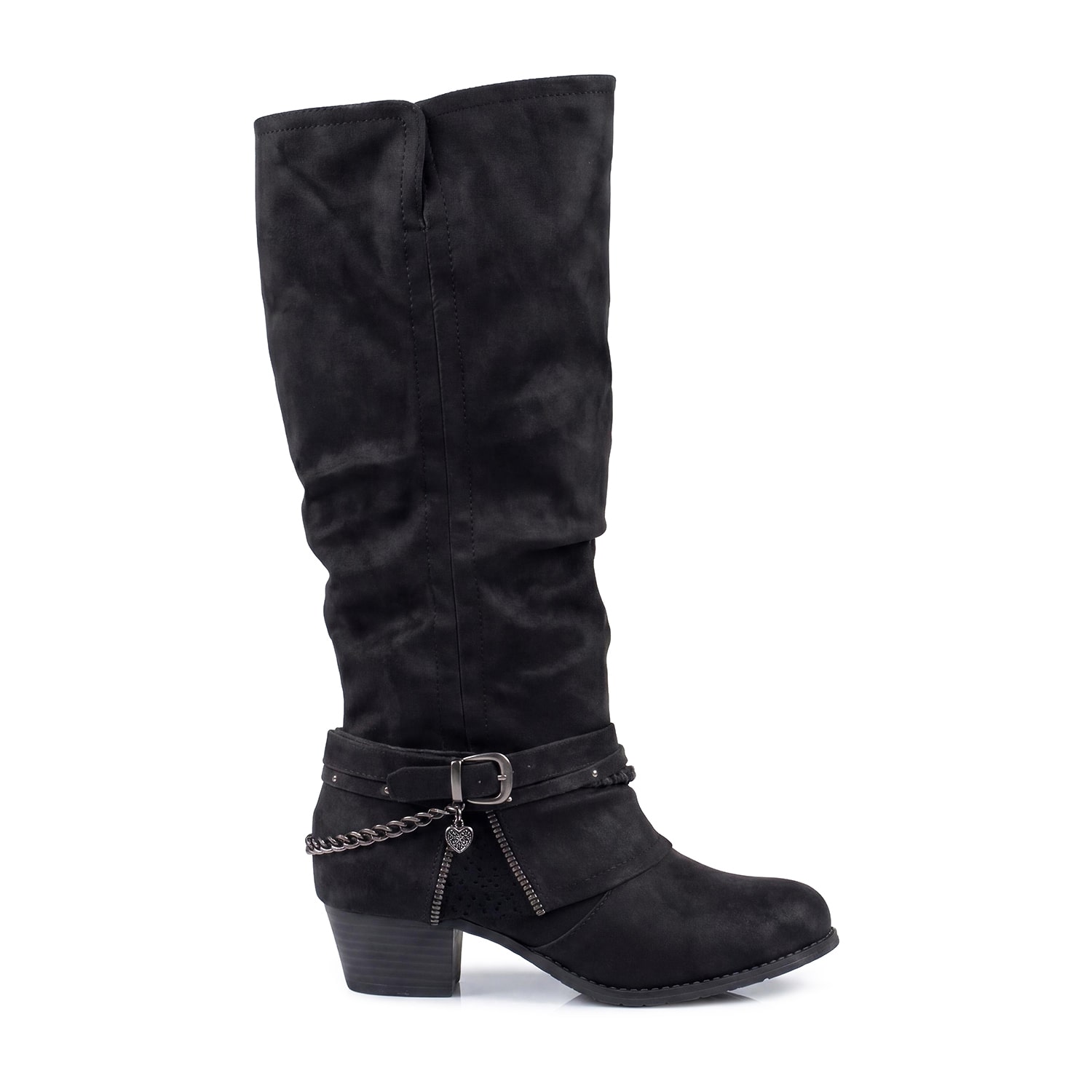 Pop Womens Devante Block Heel Slouch Boots
