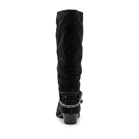 Pop Womens Devante Block Heel Slouch Boots