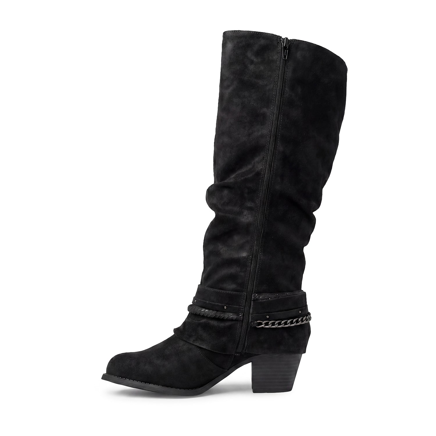 Pop Womens Devante Block Heel Slouch Boots