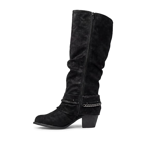 Pop Womens Devante Block Heel Slouch Boots