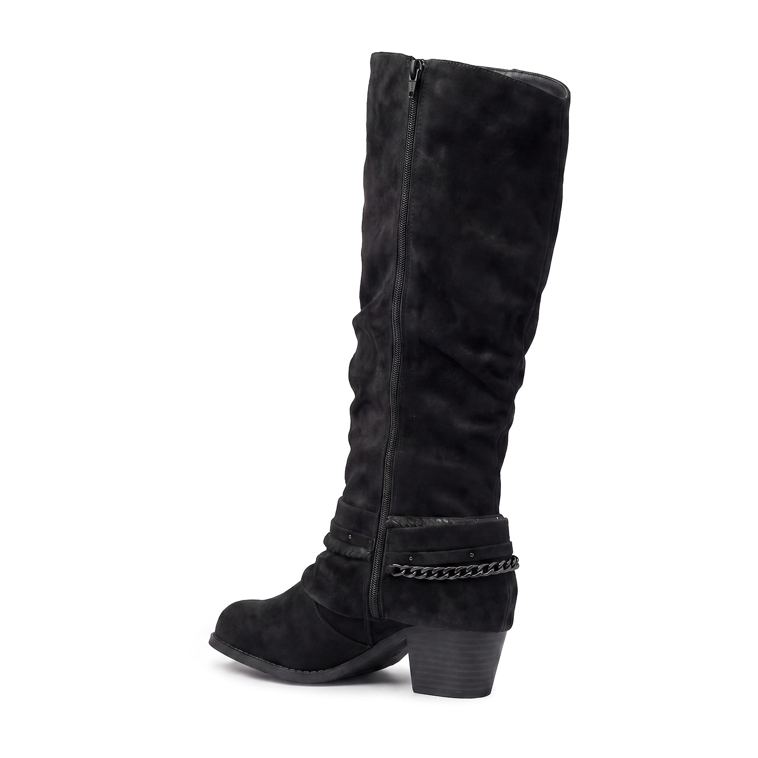 Pop Womens Devante Block Heel Slouch Boots