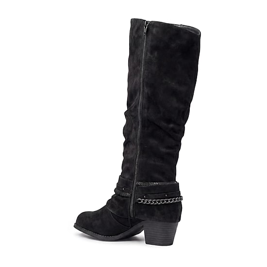 Pop Womens Devante Block Heel Slouch Boots