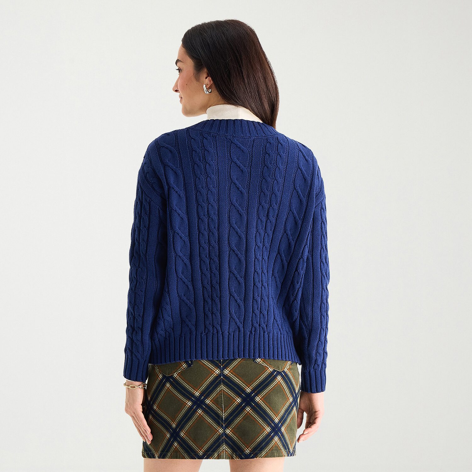 St. John's Bay Womens Long Sleeve Button Tall Cable Knit Cardigan