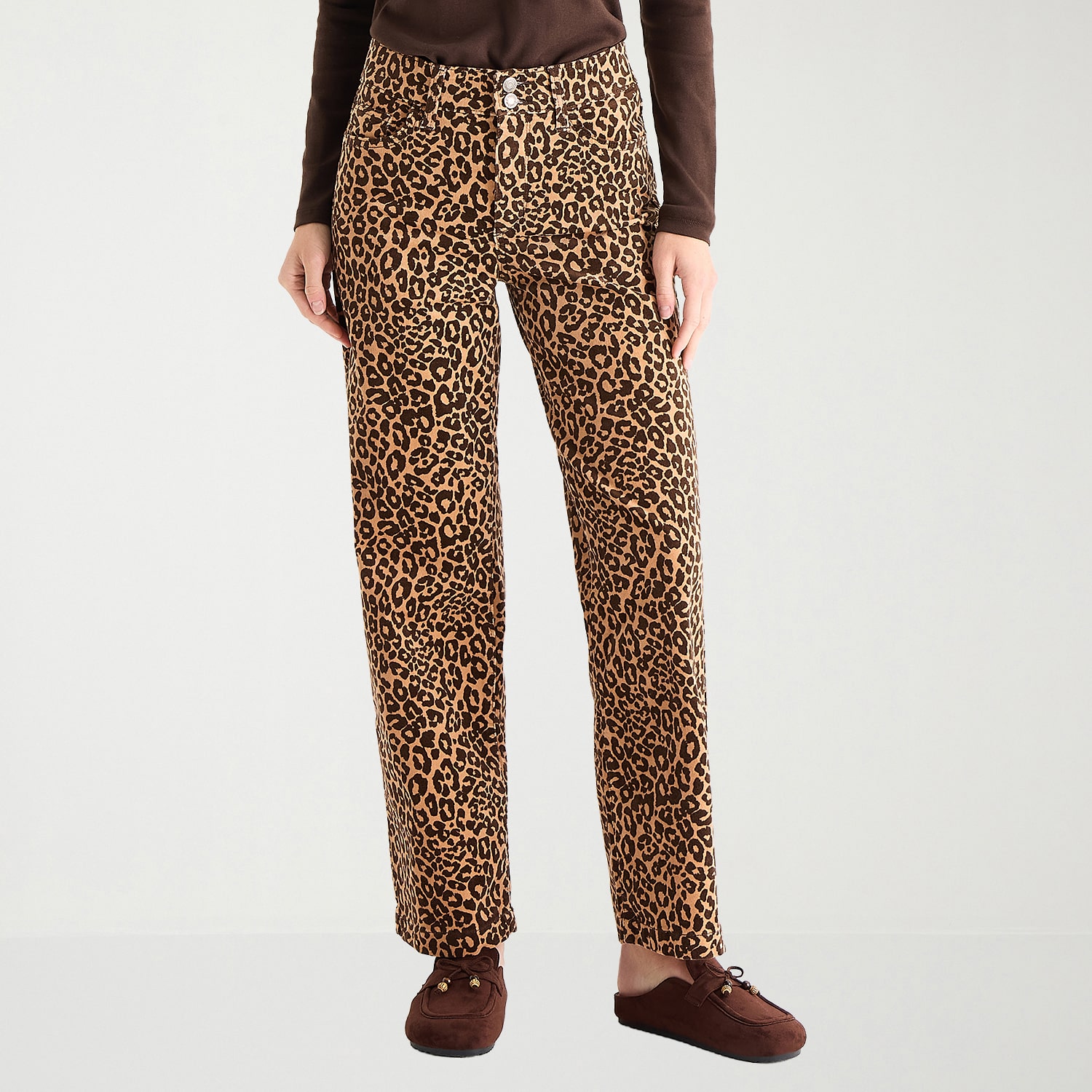 St. John's Bay Womens Tall High Rise Wide Leg Corduroy Pant