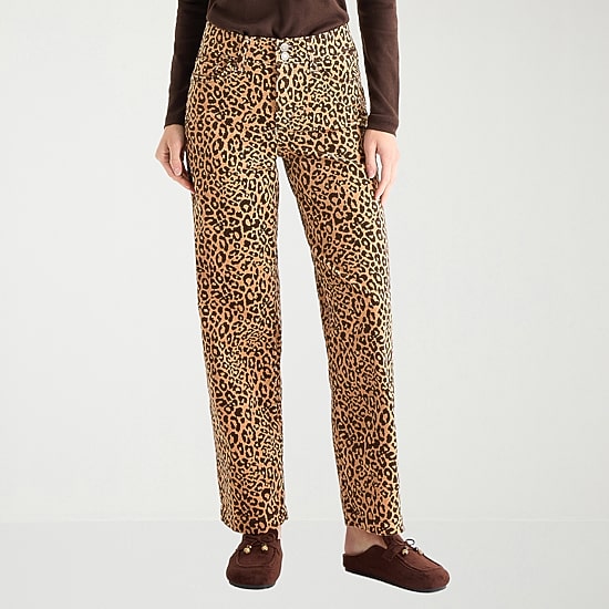 St. John's Bay Womens Tall High Rise Wide Leg Corduroy Pant
