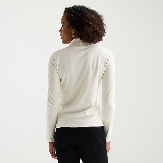 St. John's Bay Womens Tall Mock Neck Long Sleeve T-Shirt