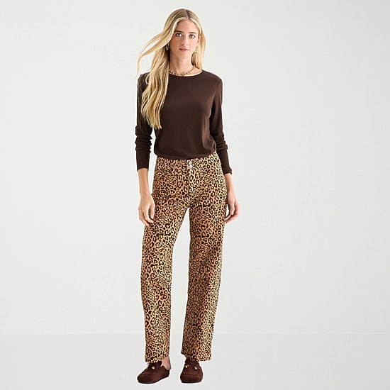 St. John's Bay Womens Tall High Rise Wide Leg Corduroy Pant