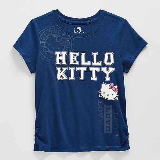 Little & Big Kid Girls Crew Neck Short Sleeve Regular Fit Hello Kitty Graphic T-Shirt