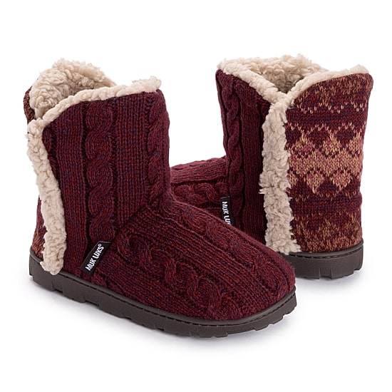 Muk Luks Womens Memory Foam Slip Resistant Bootie Slippers