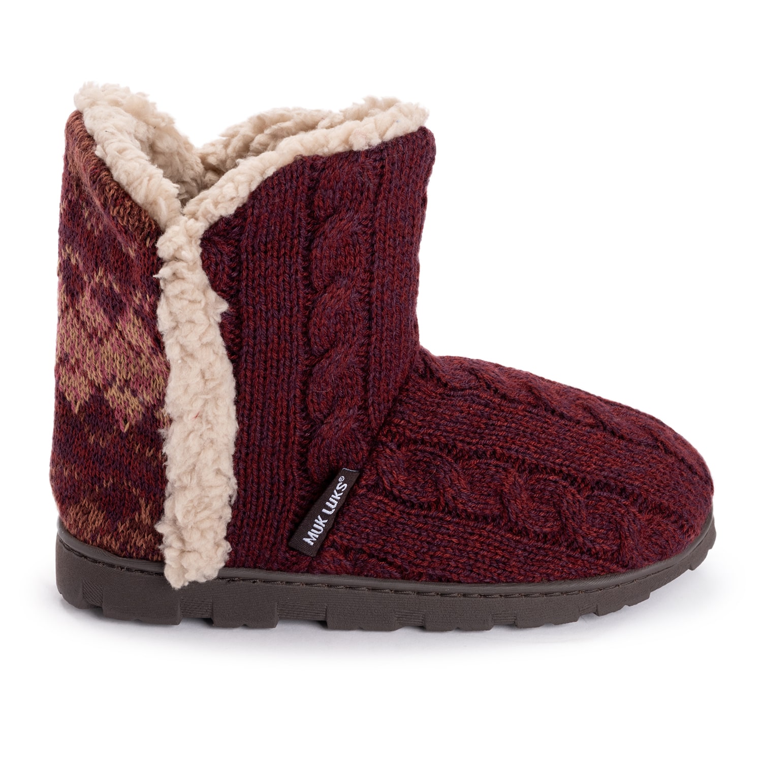 Muk Luks Ml F 26 Ds Slippers Womens Memory Foam Slip Resistant Bootie