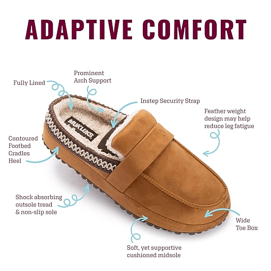 Muk Luks Ml F 26 Ds Slippers Womens Memory Foam Slip Resistant Clog Slippers