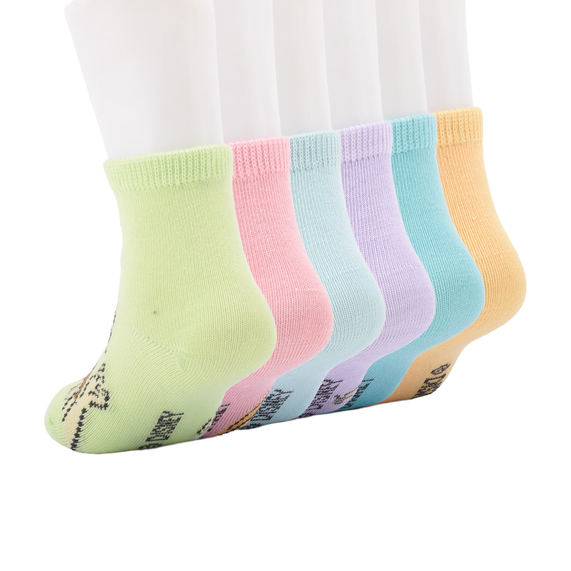 Toddler Girls 6 Pair Toddler Princess Quarter Ankle Socks