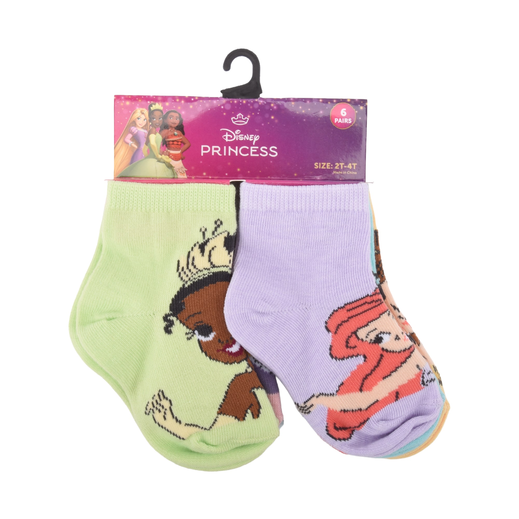 Toddler Girls 6 Pair Toddler Princess Quarter Ankle Socks