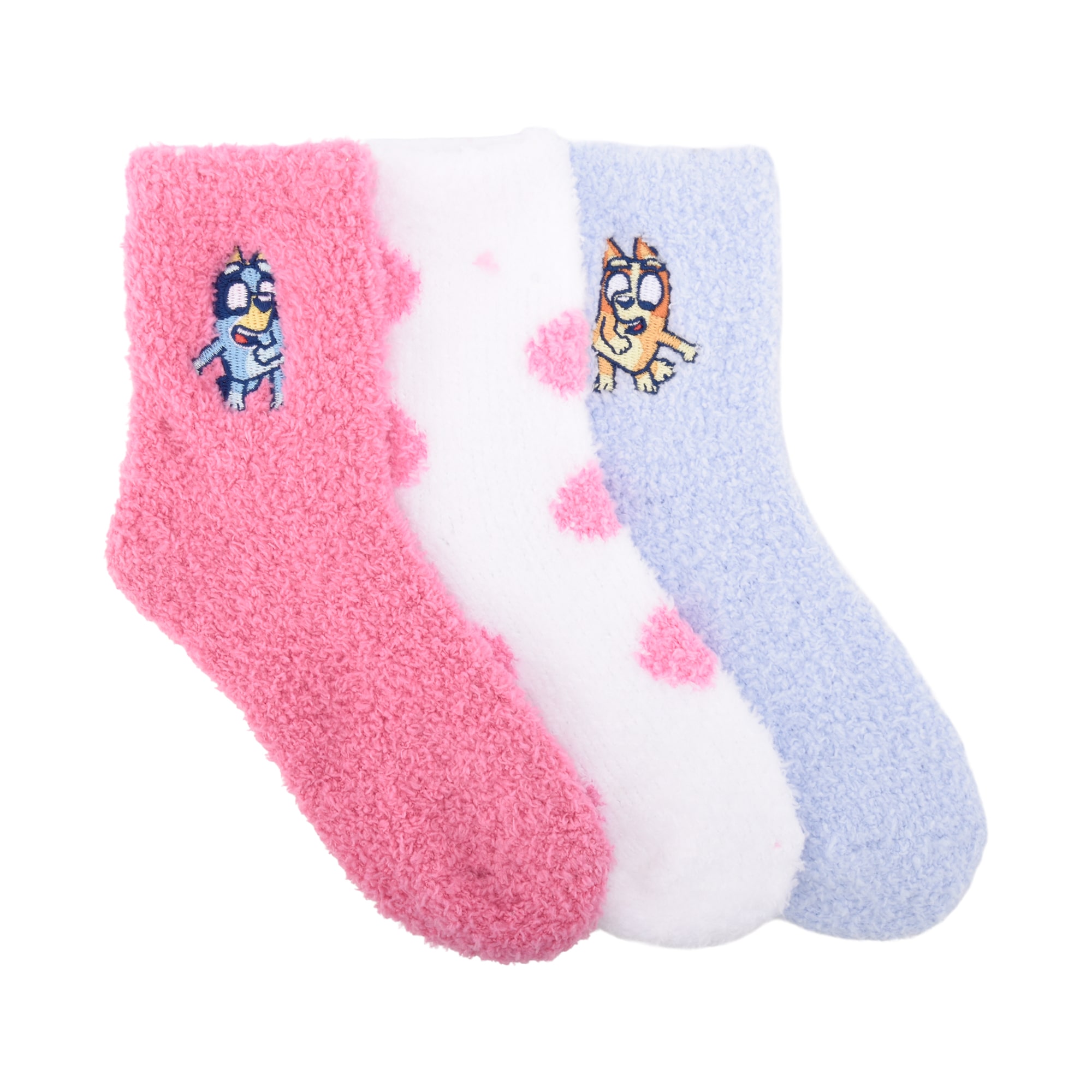Girls 3 Pair Bluey Crew Socks