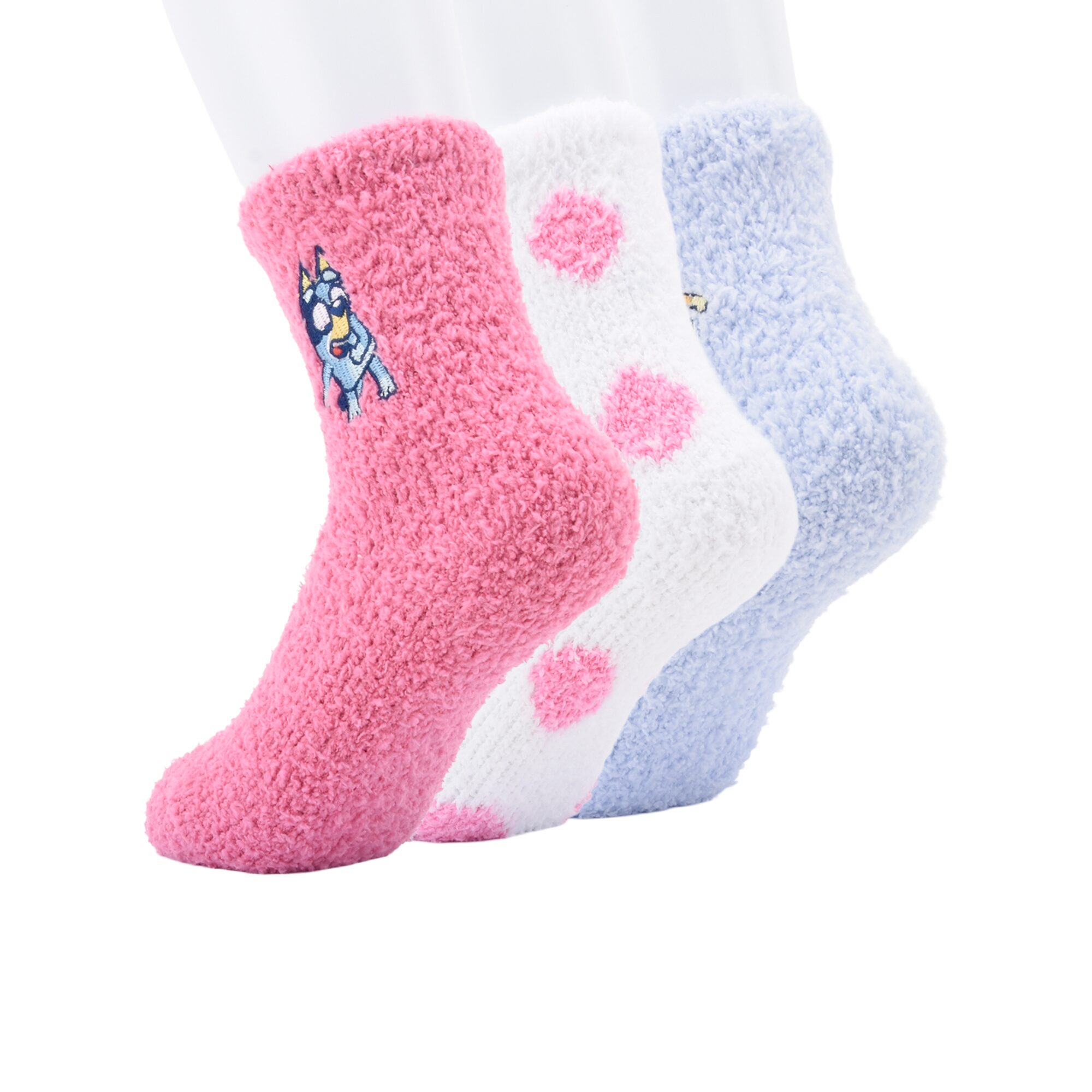 Girls 3 Pair Bluey Crew Socks
