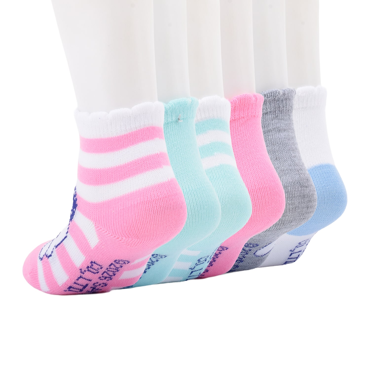 Girls 6 Pair Toddler Hello Kitty Quarter Ankle Socks
