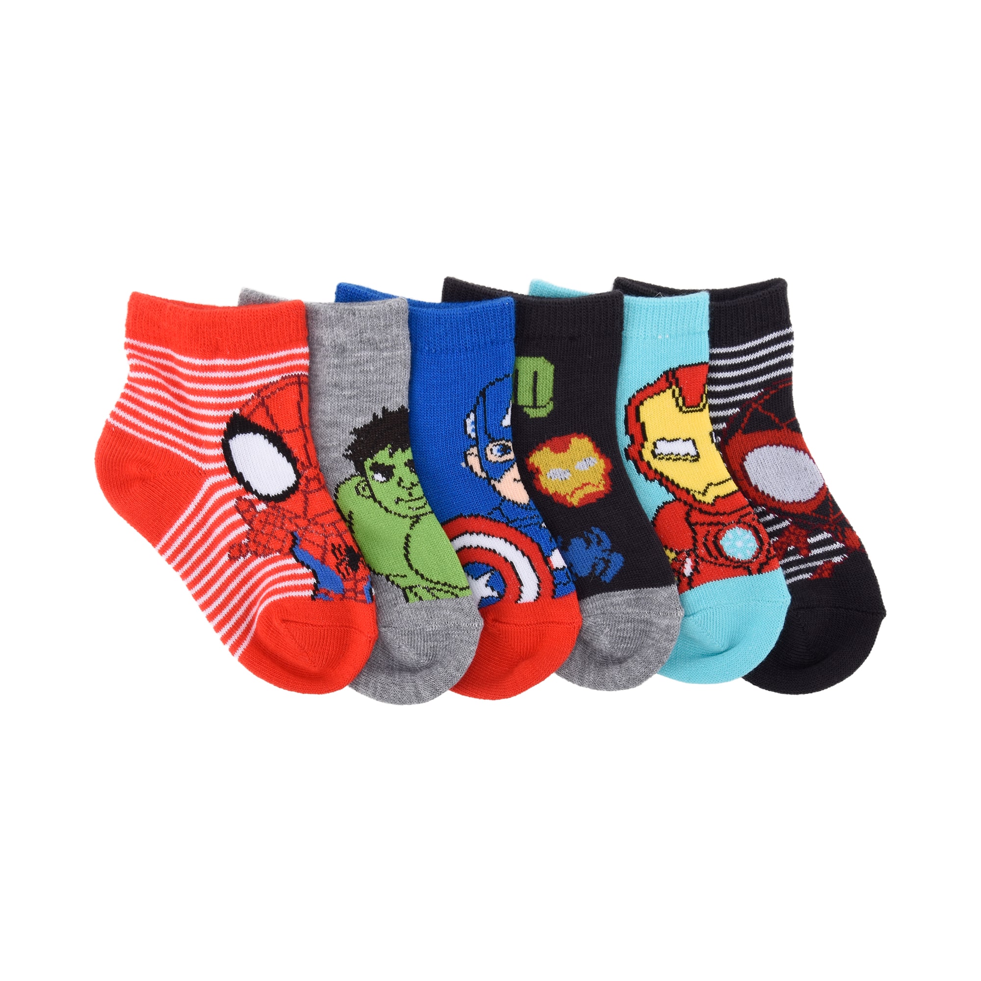 Boys 6 Pair Quarter Ankle Socks