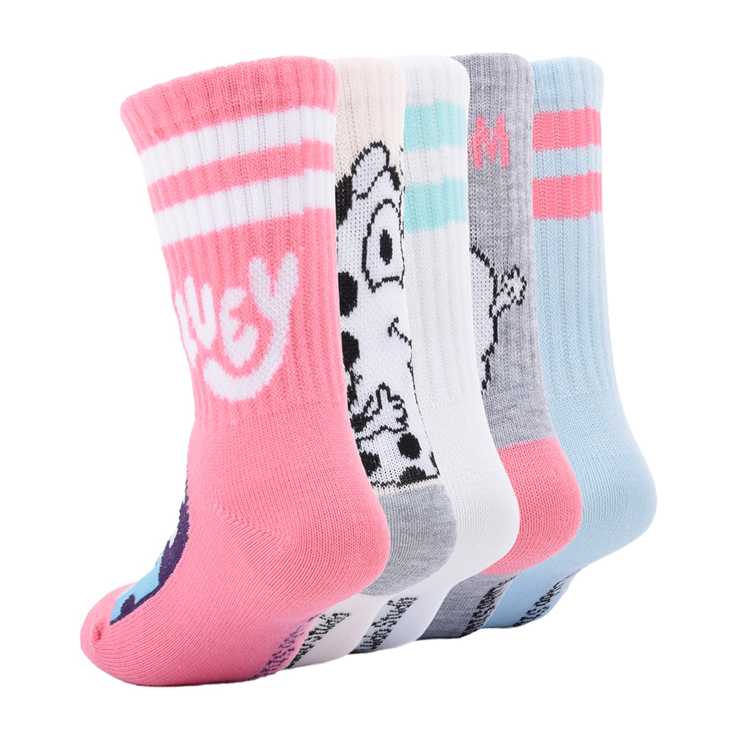 Girls 5 Pair Bluey Crew Socks