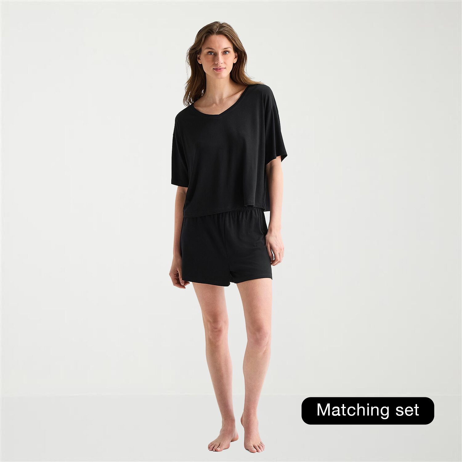 Ambrielle Dream Cool Womens V Neck Short Sleeve Pajama Top
