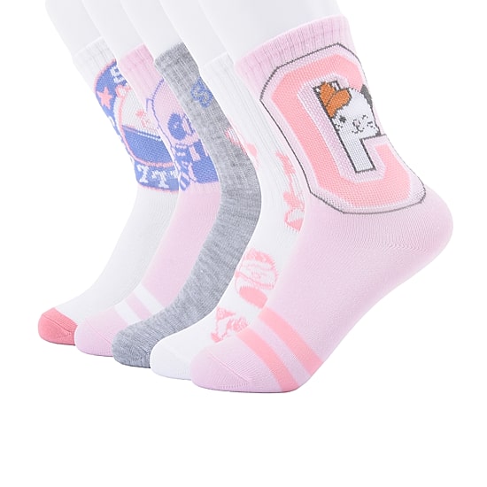 Little & Big Kid Girls 5 Pair Squishmallows Crew Socks
