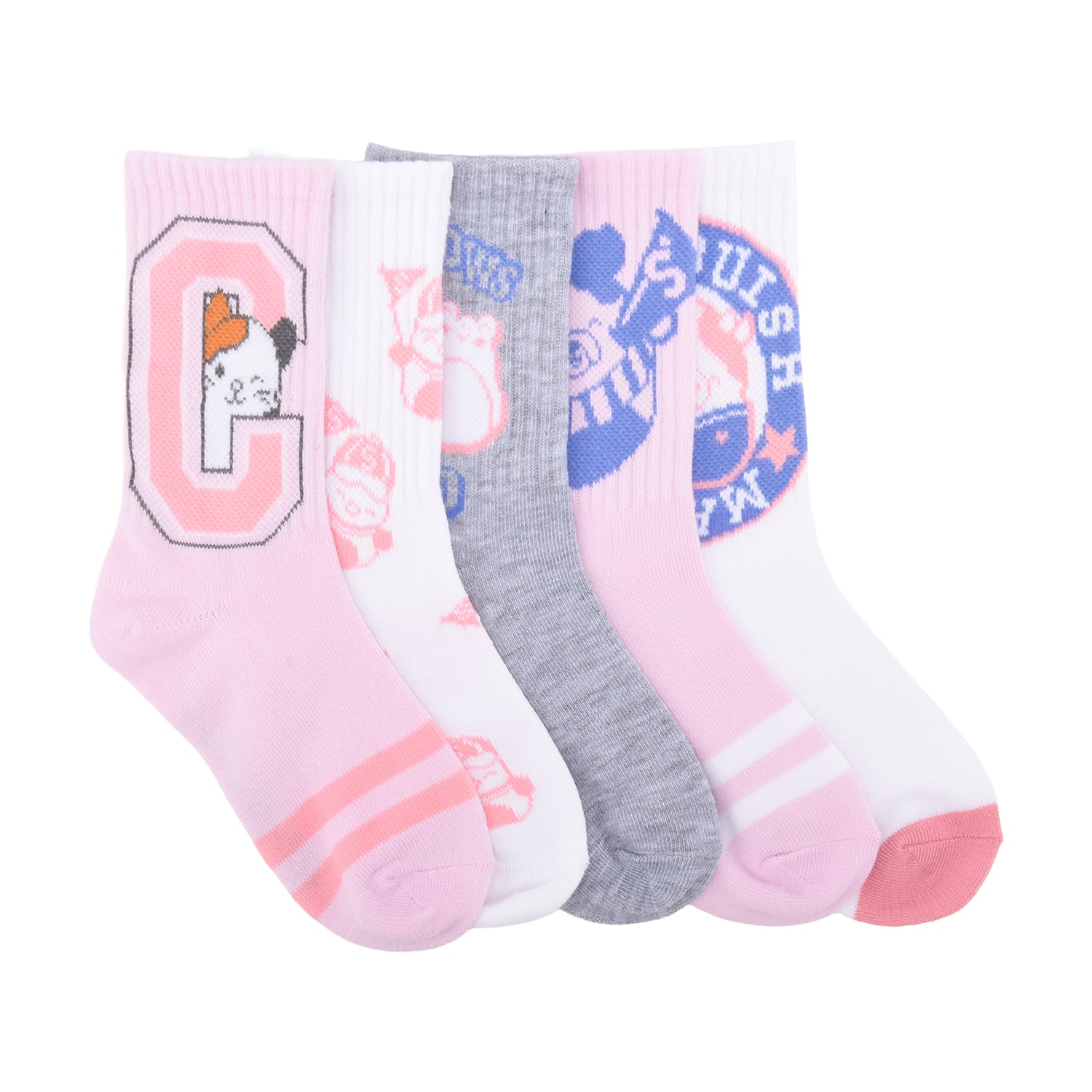 Girls 5 Pair Squishmallows Crew Socks