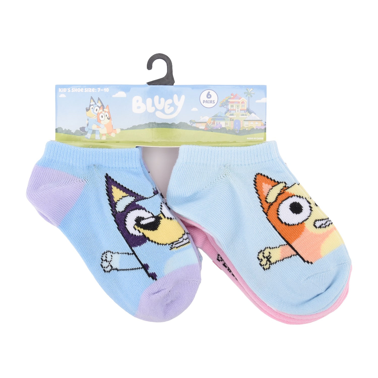Girls 6 Pair Bluey No Show Socks