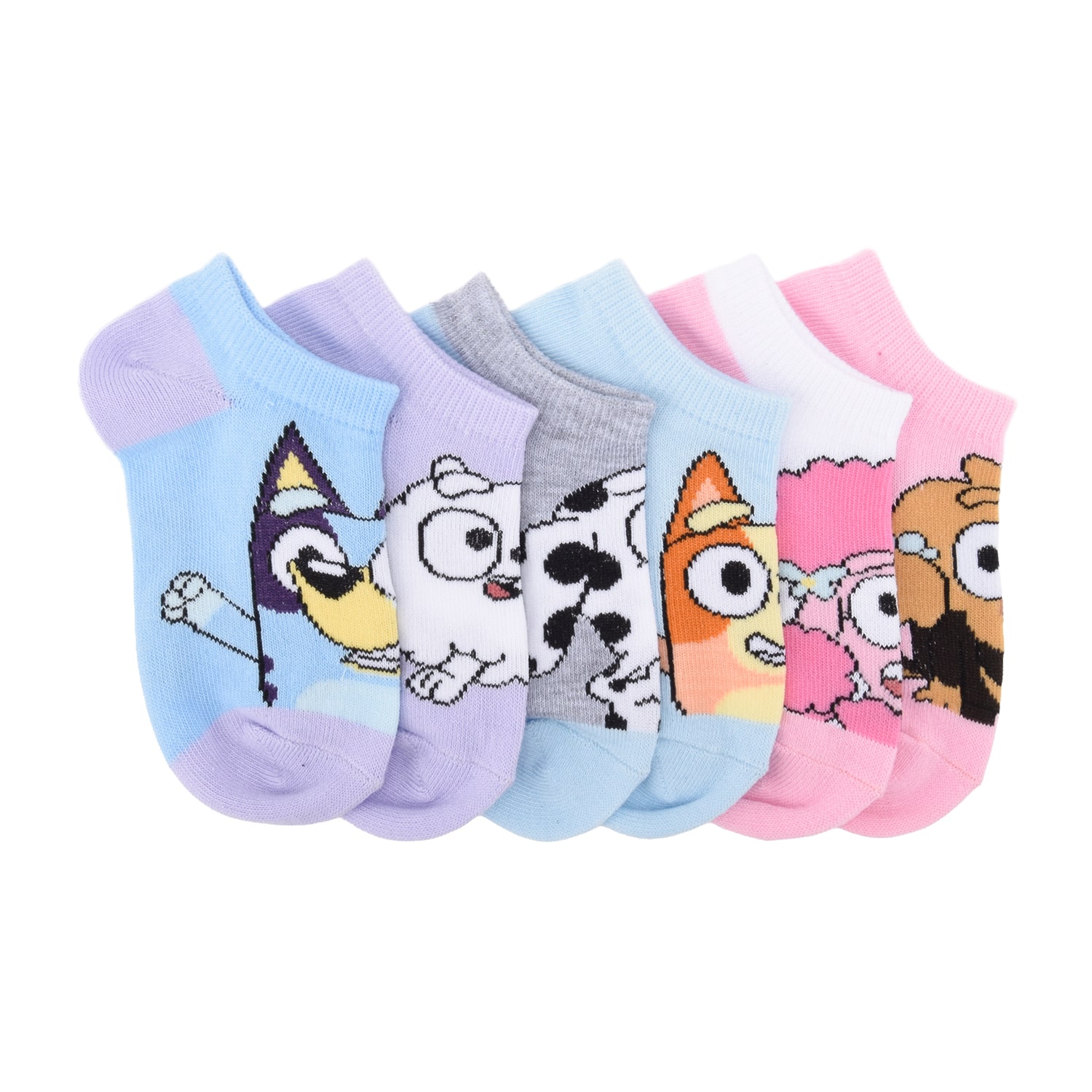 Girls 6 Pair Bluey No Show Socks