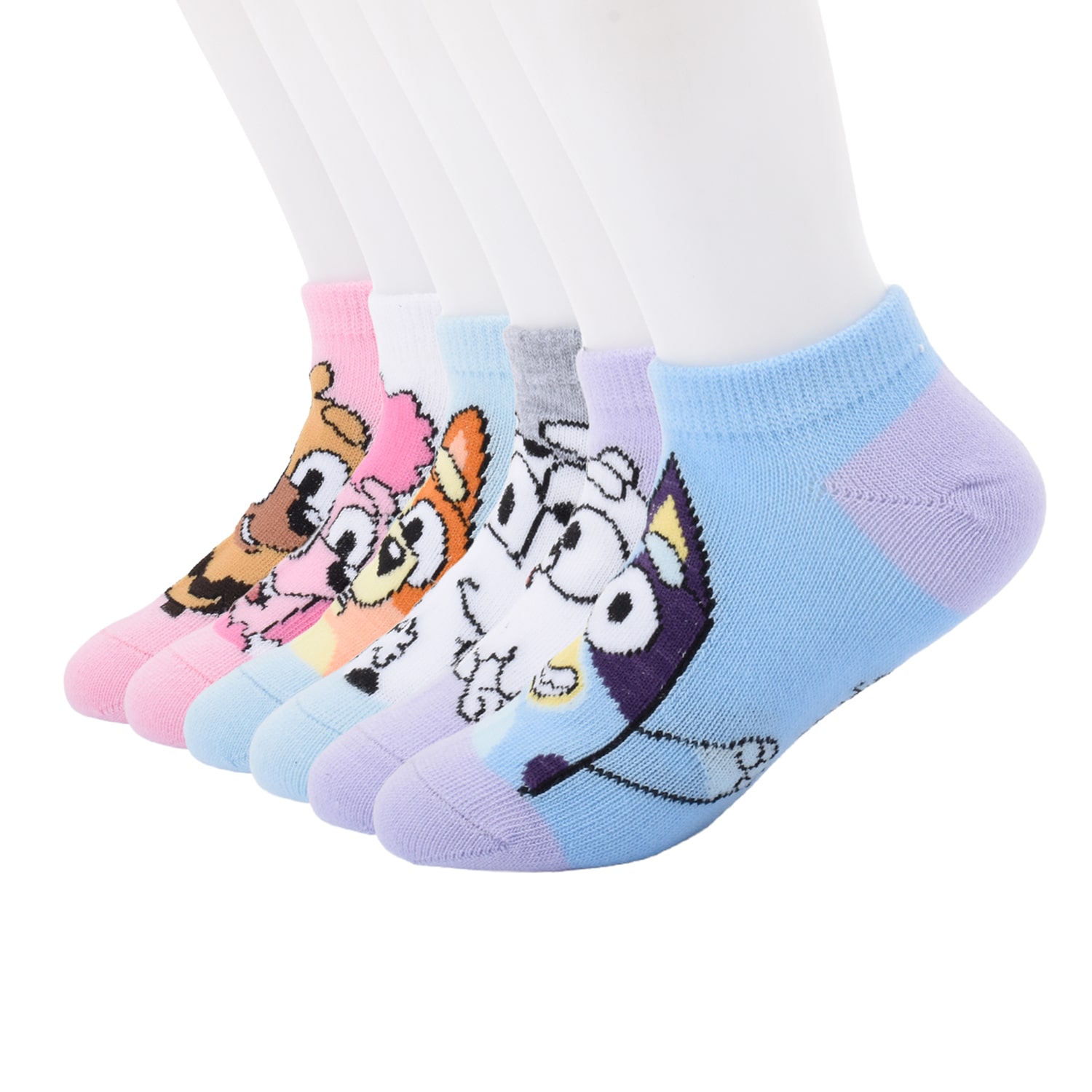 Girls 6 Pair Bluey No Show Socks