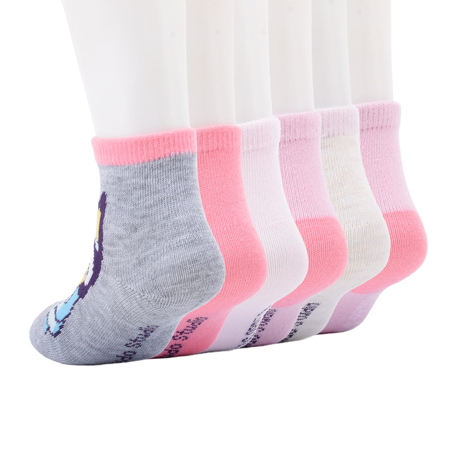 Girls 6 Pair Toddler Bluey Quarter Ankle Socks