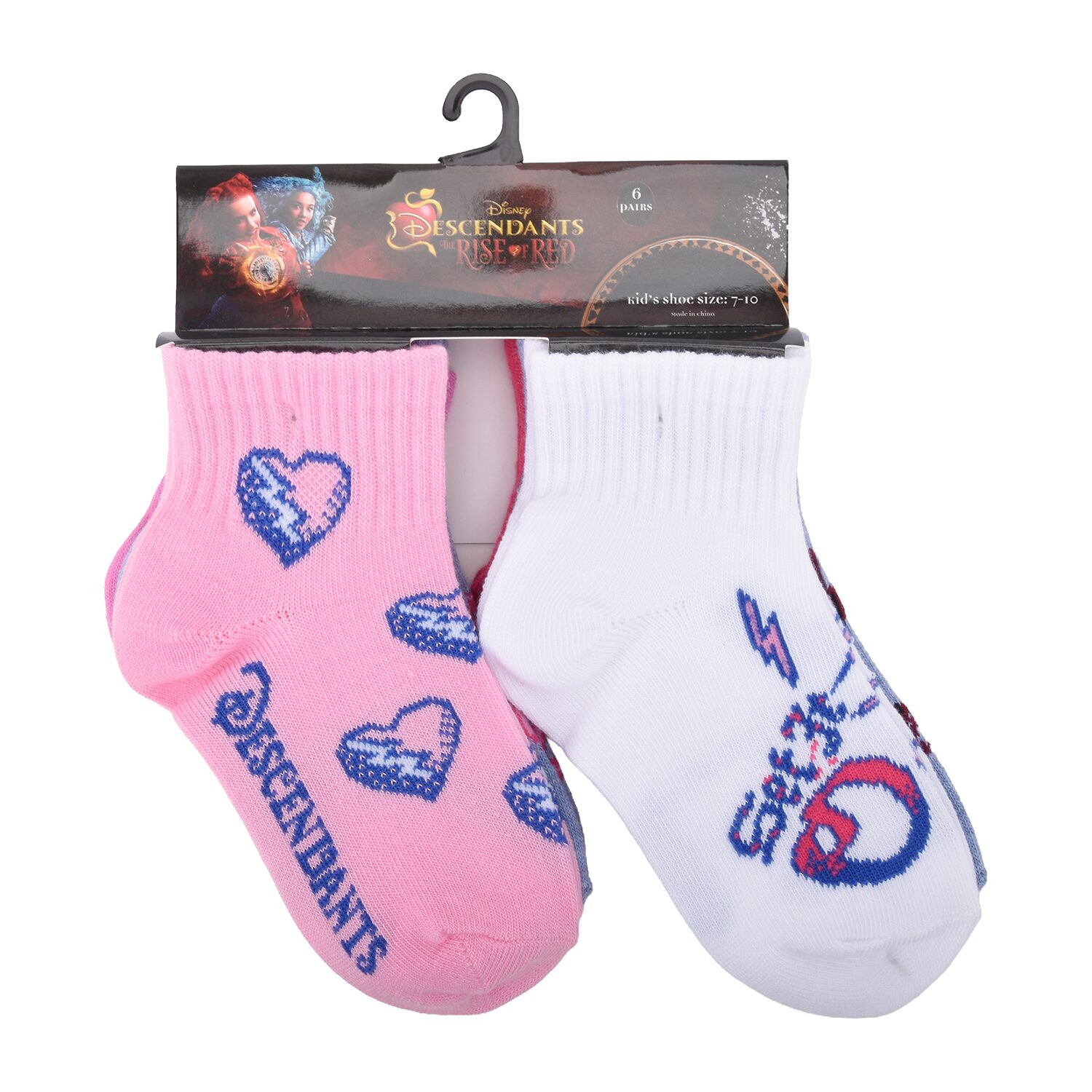Girls 6 Pair Descendants Quarter Ankle Socks