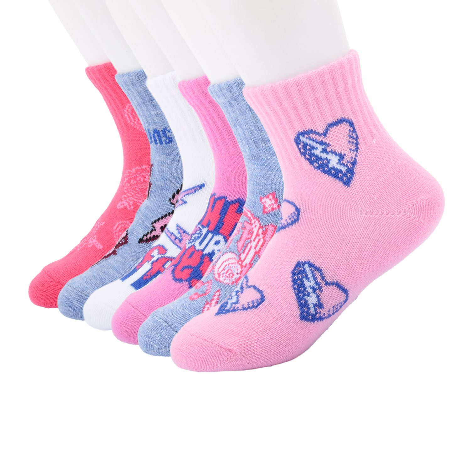 Girls 6 Pair Descendants Quarter Ankle Socks