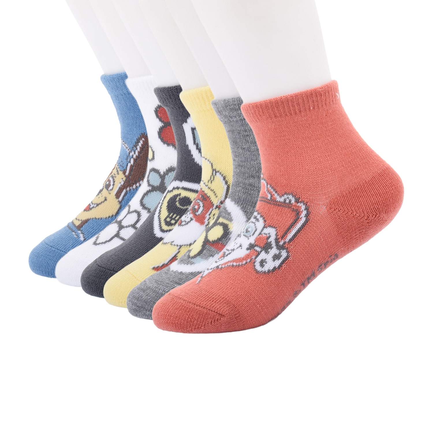 Toddler Boys 6 Pair Paw Patrol Quarter Ankle Socks