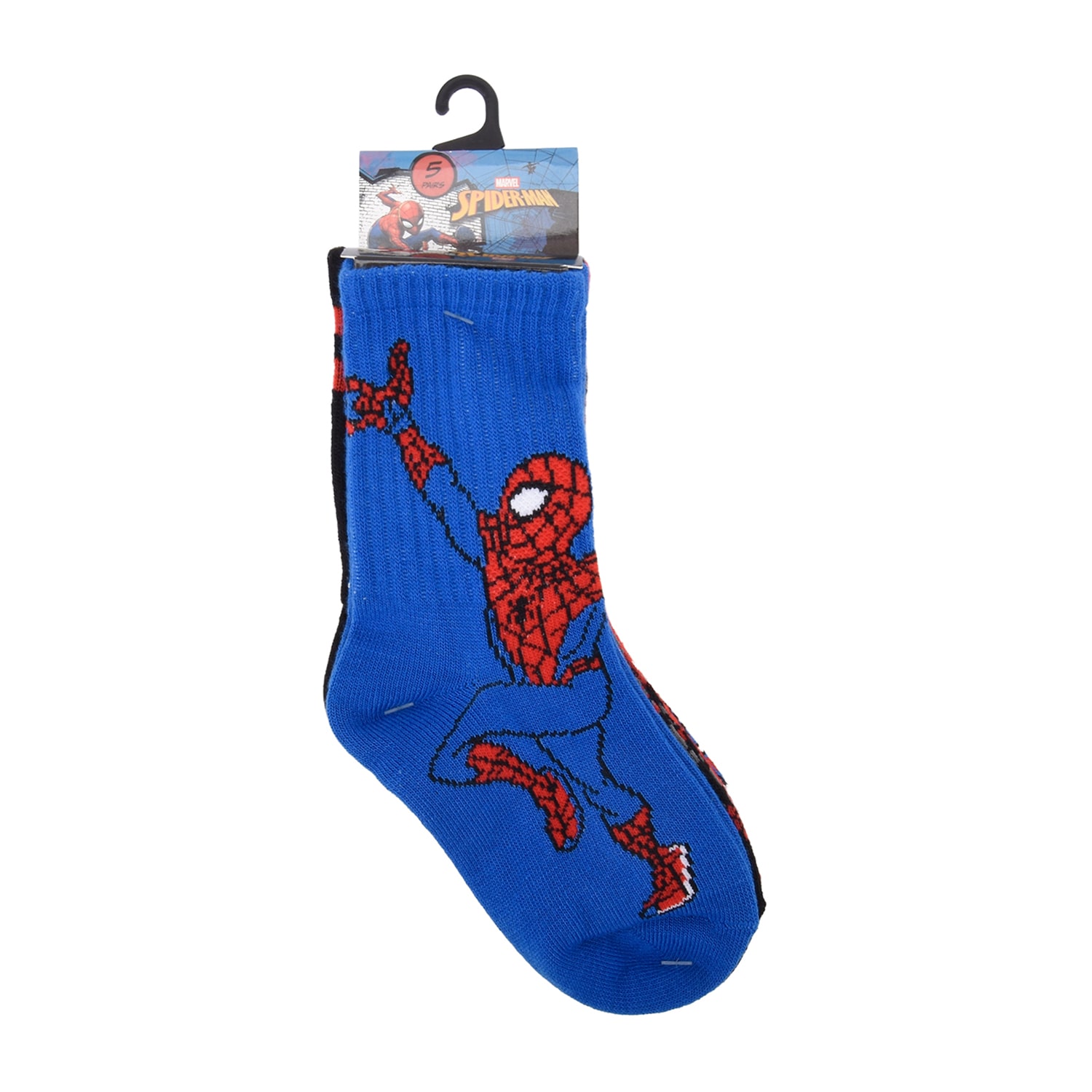 Little & Big Kid Boys 5 Pair Spiderman Crew Socks