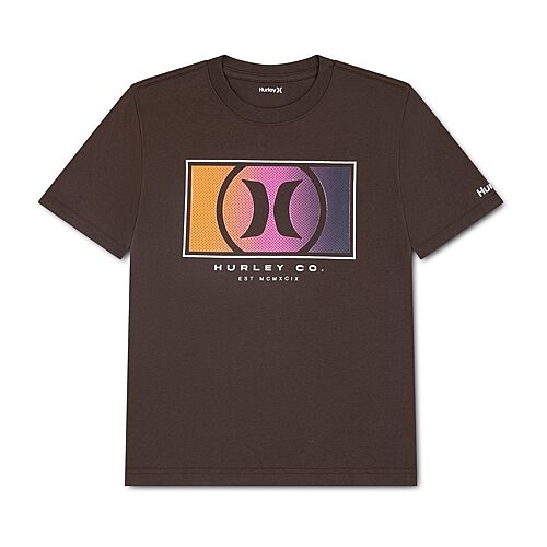 Hurley Big Kid Boys Crew Neck Short Sleeve Regular Fit Graphic T-shirt In Brown
