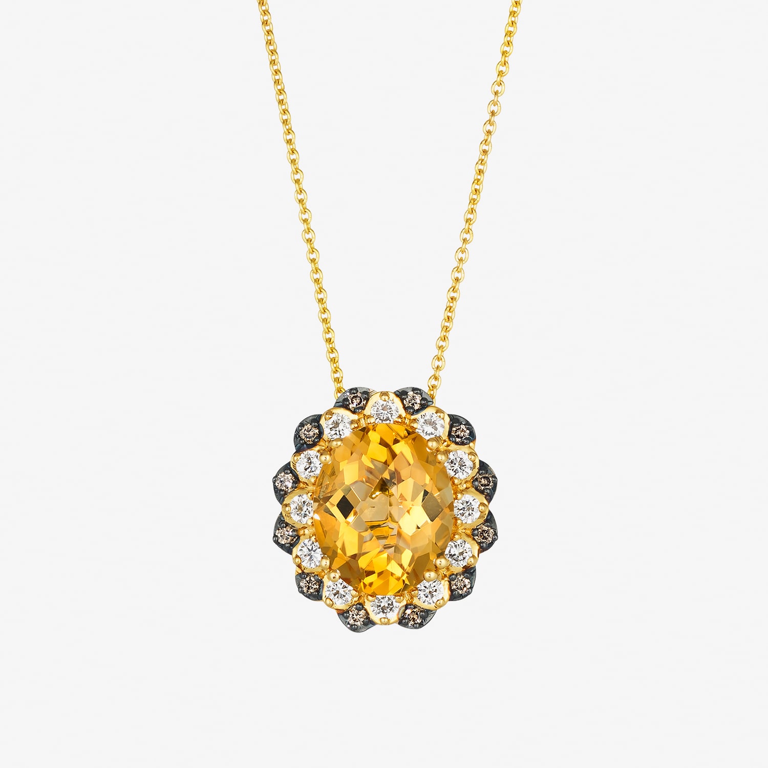 Le Vian Grand Sample Sale Le Vian Grand Sample Sale Limited Quantities! Womens 3/8 CT. T.W. Genuine Yellow Citrine 14K Gold Round 18 Inch Pendant Necklace