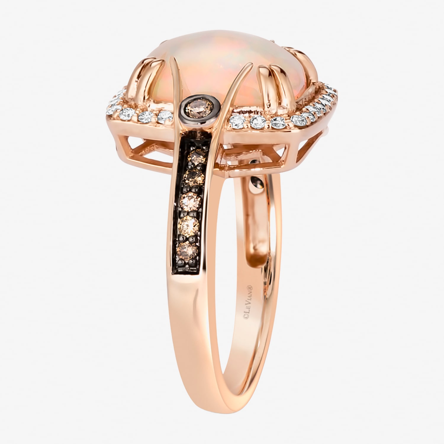 Le Vian Grand Sample Sale Le Vian Grand Sample Sale Limited Quantities! Womens 3/8 CT. T.W. Genuine White Opal 14K Gold Cushion Halo Side Stone Cocktail Ring