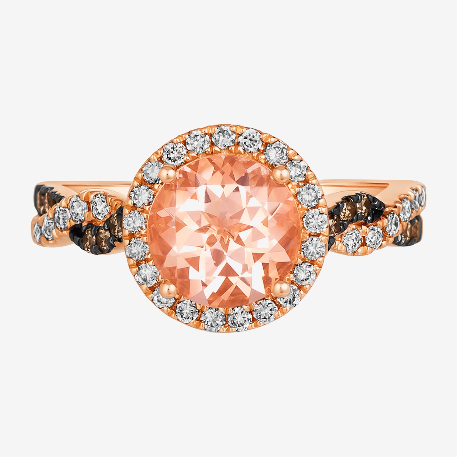 Le Vian Grand Sample Sale Le Vian Grand Sample Sale Limited Quantities! Womens 3/8 CT. T.W. Genuine Pink Morganite 14K Gold Round Halo Side Stone Cocktail Ring