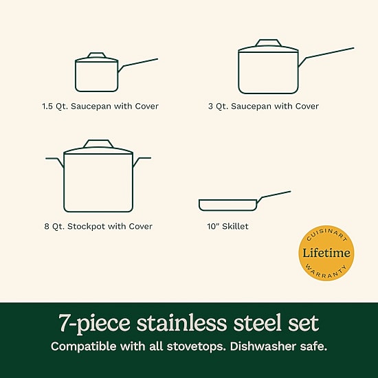 Cuisinart Chef'S Stainless Steel 7-Pc. Cookware Set