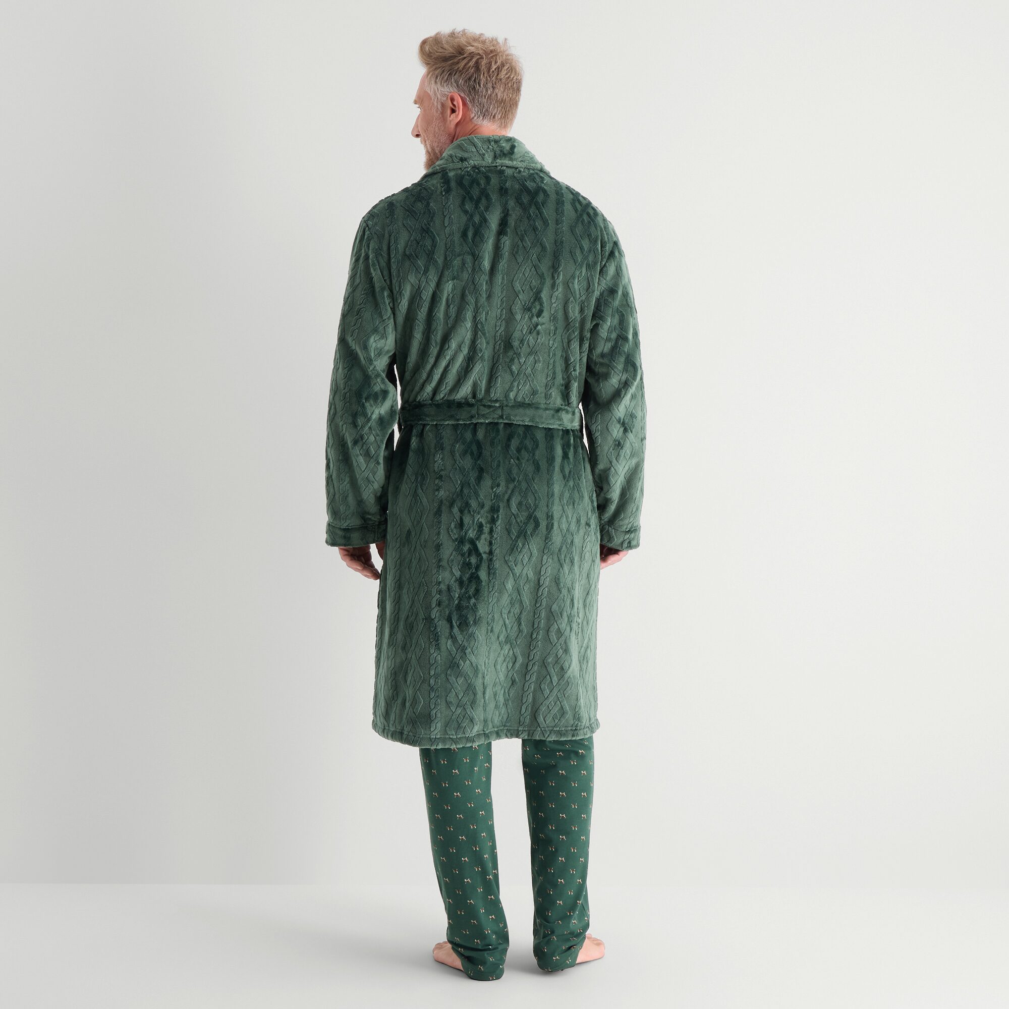 Stafford Mens Knee Length Long Sleeve Robe