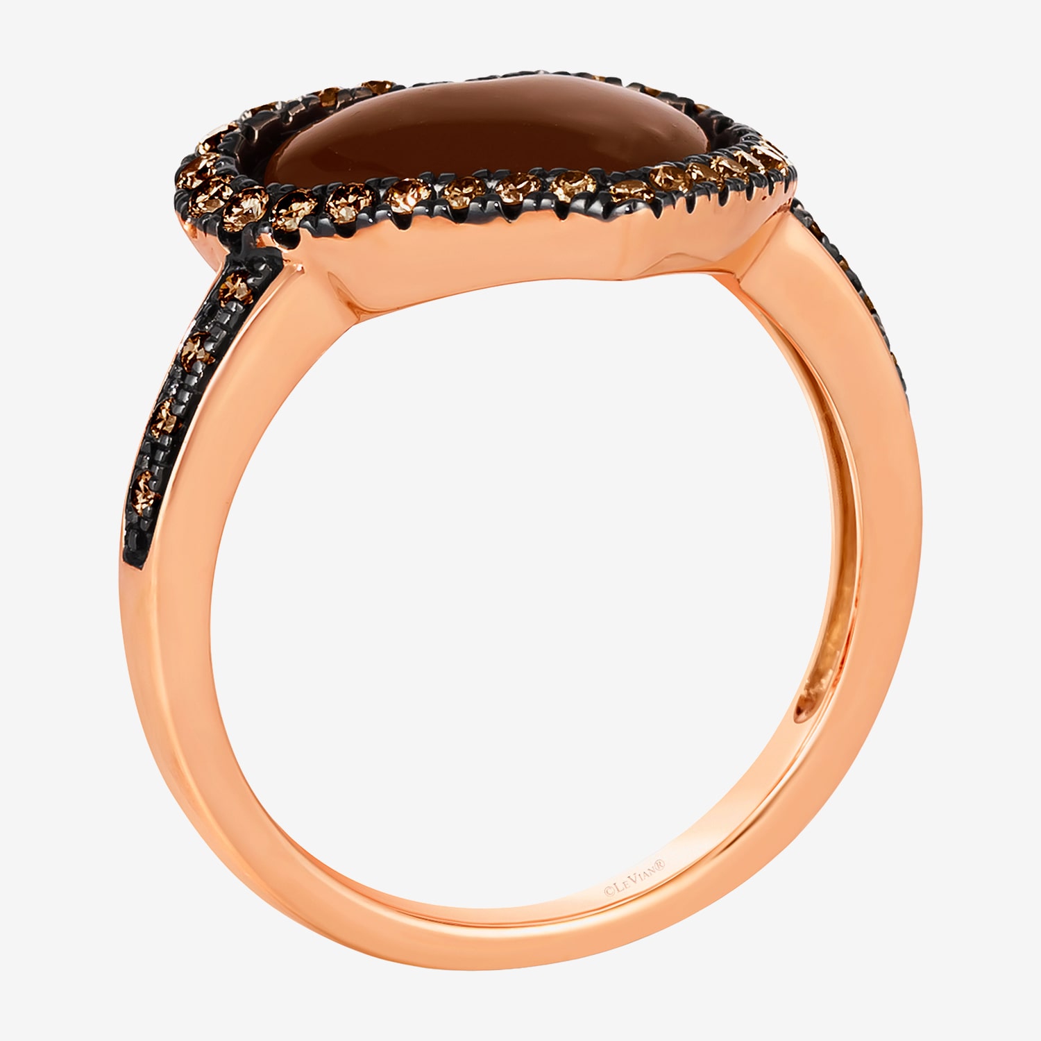 Le Vian Grand Sample Sale Le Vian Grand Sample Sale Limited Quantities! Womens 1/3 CT. T.W. Natural Champagne Diamond 14K Gold Heart Halo Side Stone Cocktail Ring