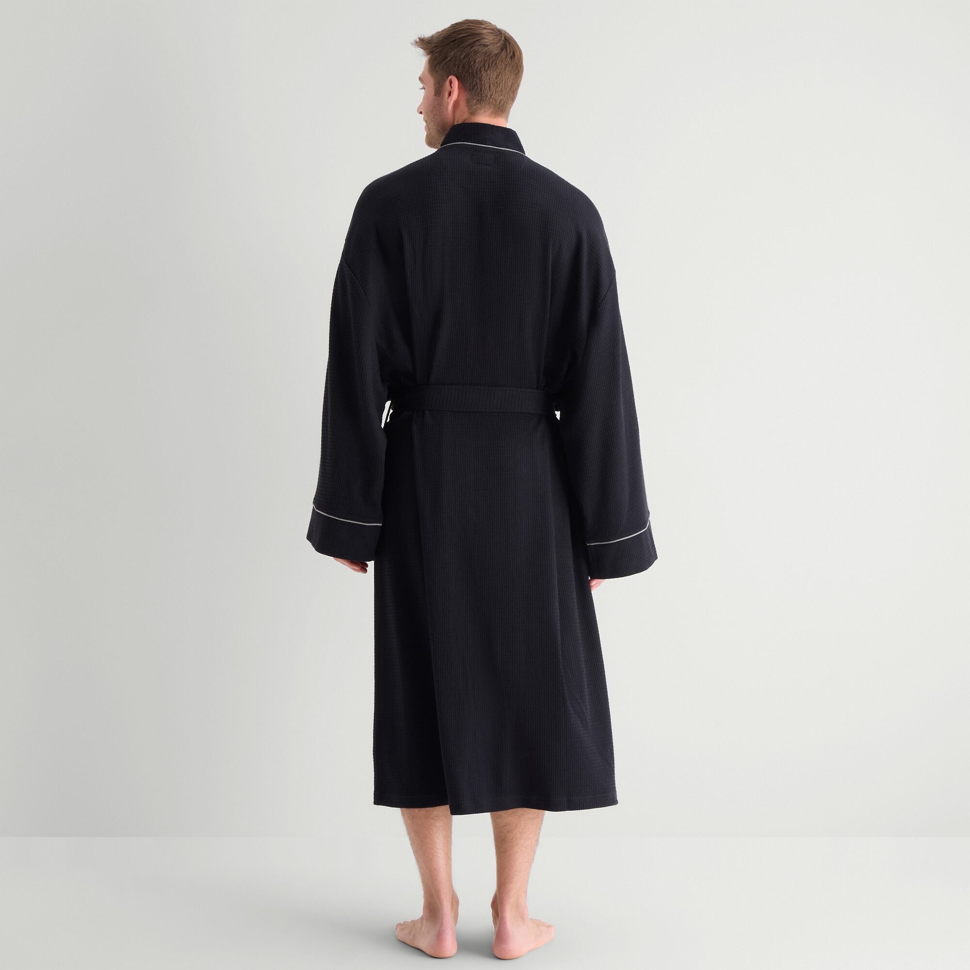 Stafford Waffle One Mens Big Long Sleeve Length Robe