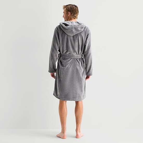 St. John's Bay Mens Knee Length Long Sleeve Robe
