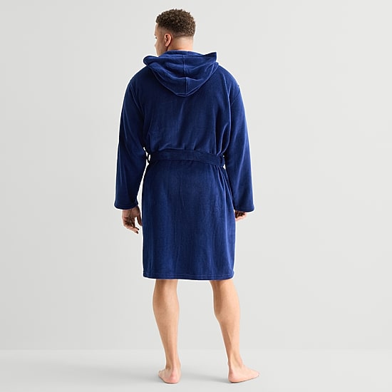 St. John's Bay Mens Knee Length Long Sleeve Robe