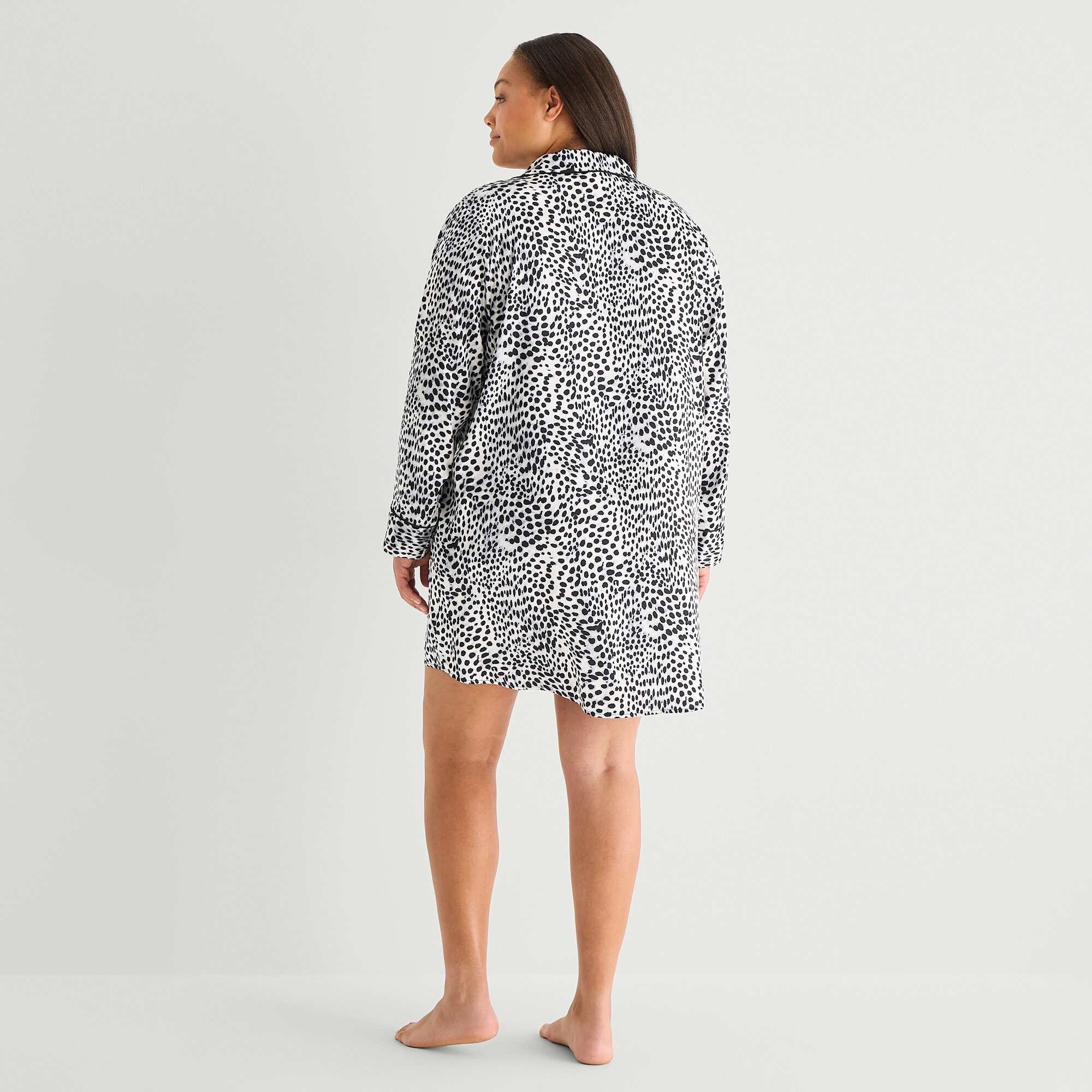 Ambrielle Womens Satin Long Sleeve Nightshirt