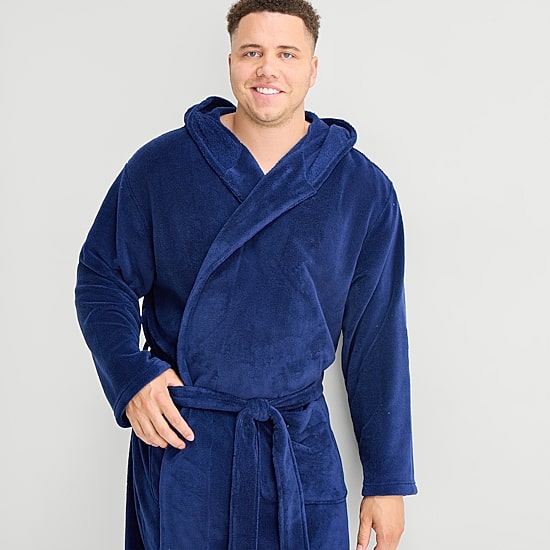 St. John's Bay Mens Knee Length Long Sleeve Robe