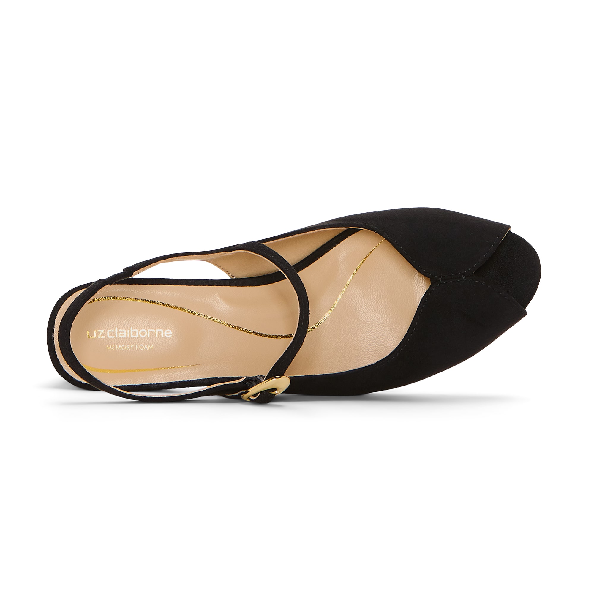 Liz Claiborne Overdale Womens Almond Open Toe Block Heel Pumps