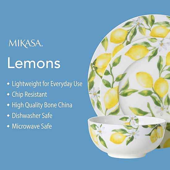 Mikasa Lemons 16-pc. Bone China Dinnerware Set